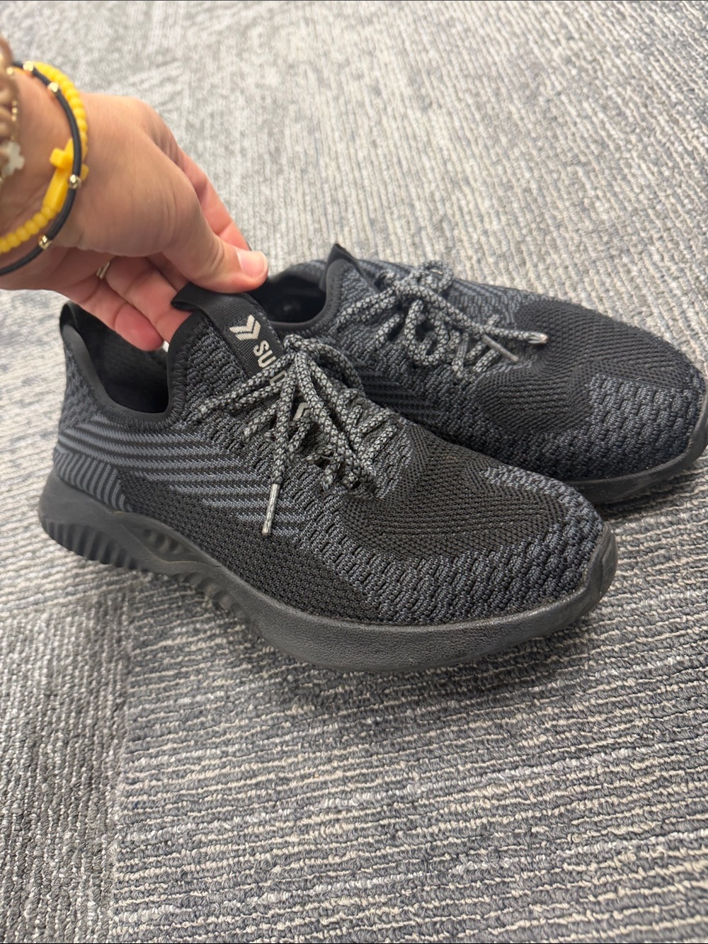 Steel toe Black Knit Athletic Sneakers - Lightweight Comfort